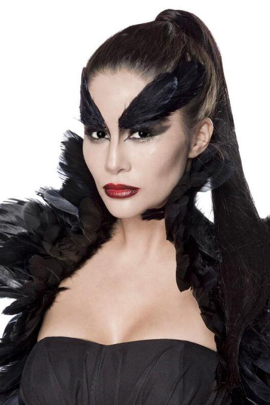 Karneval Halloween Damen Kostüm Schwarze Krähen Hexe