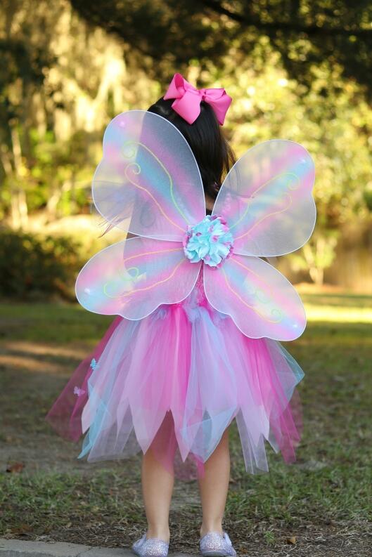 Karneval Kinder Kostüm Schmetterling Fee pink