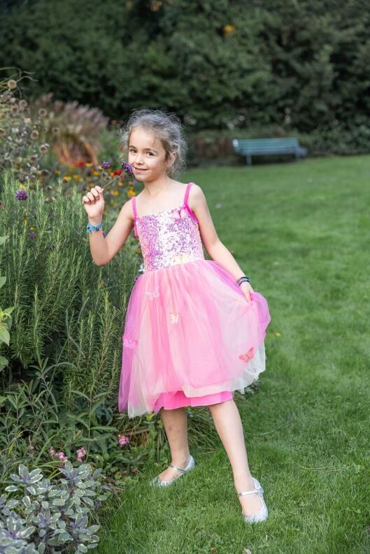 Karneval Mädchen Kostüm Schmetterling hot pink
