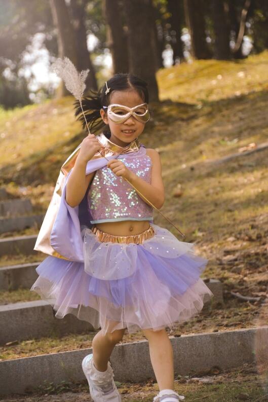 Karneval Mädchen Kostüm Super-Duper-Tutu gold lila