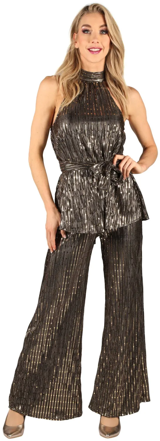 Thetru Karneval Damen Kost&uuml;m Disco Queen gold