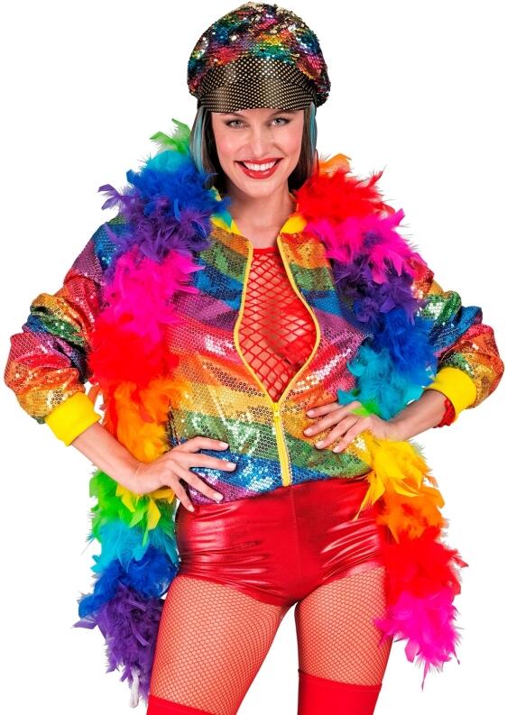 Widmann Karneval Federboa Luxus Regenbogen