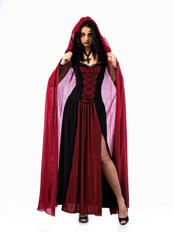 Karneval Halloween Damen Cape rot