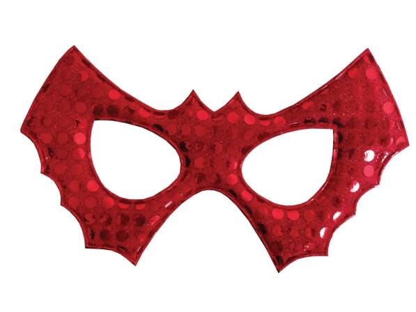 Karneval Halloween Fledermaus-Kindermaske mit Pailletten rot