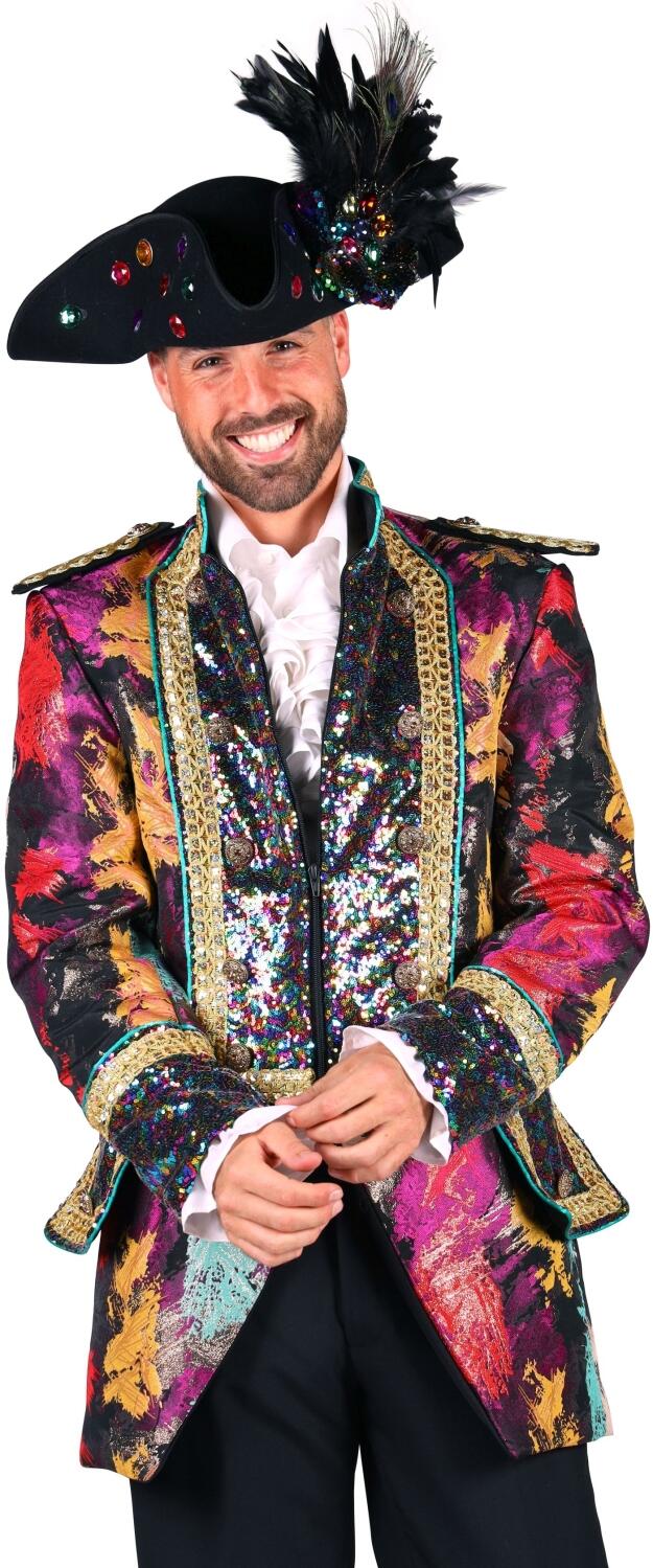 Thetru Karneval Herren Kost&uuml;m Jacke Frack Global Paint