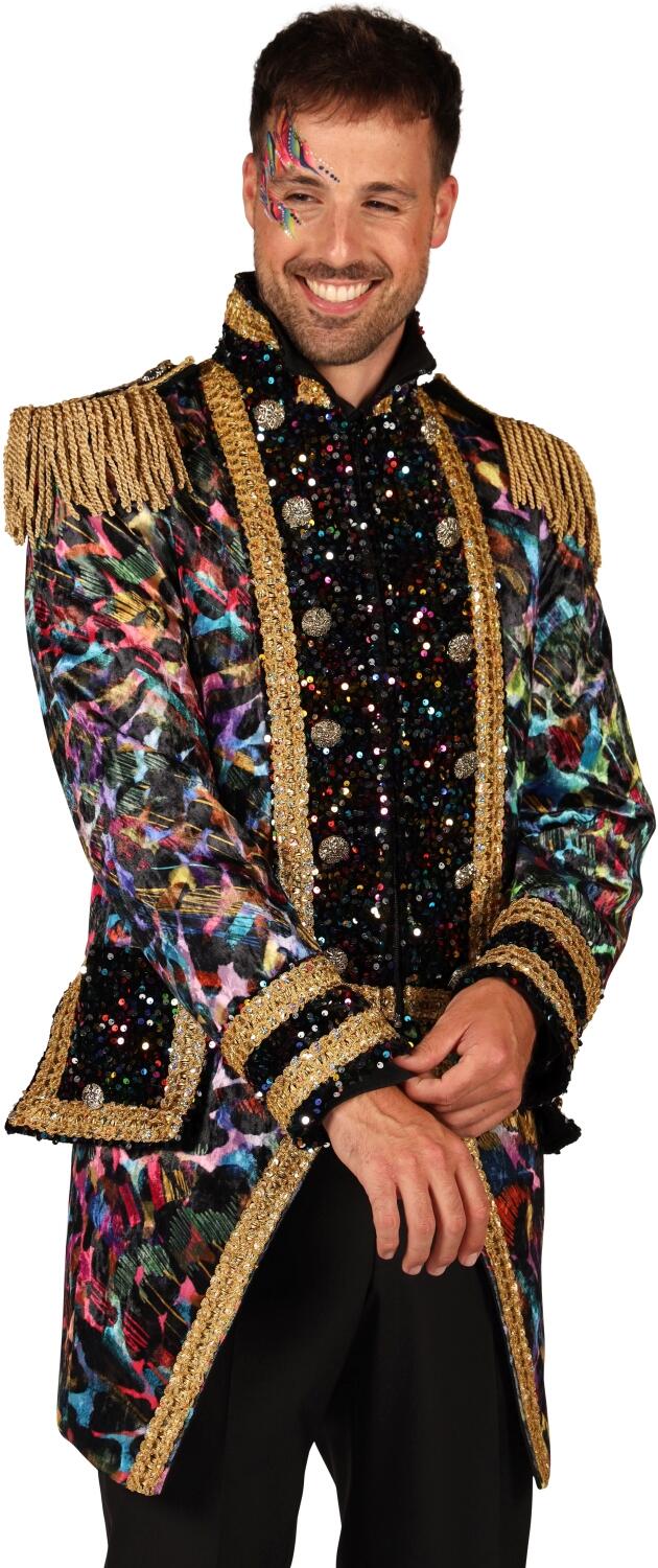 Thetru Karneval Herren Kostüm Jacke Frack Painted Black