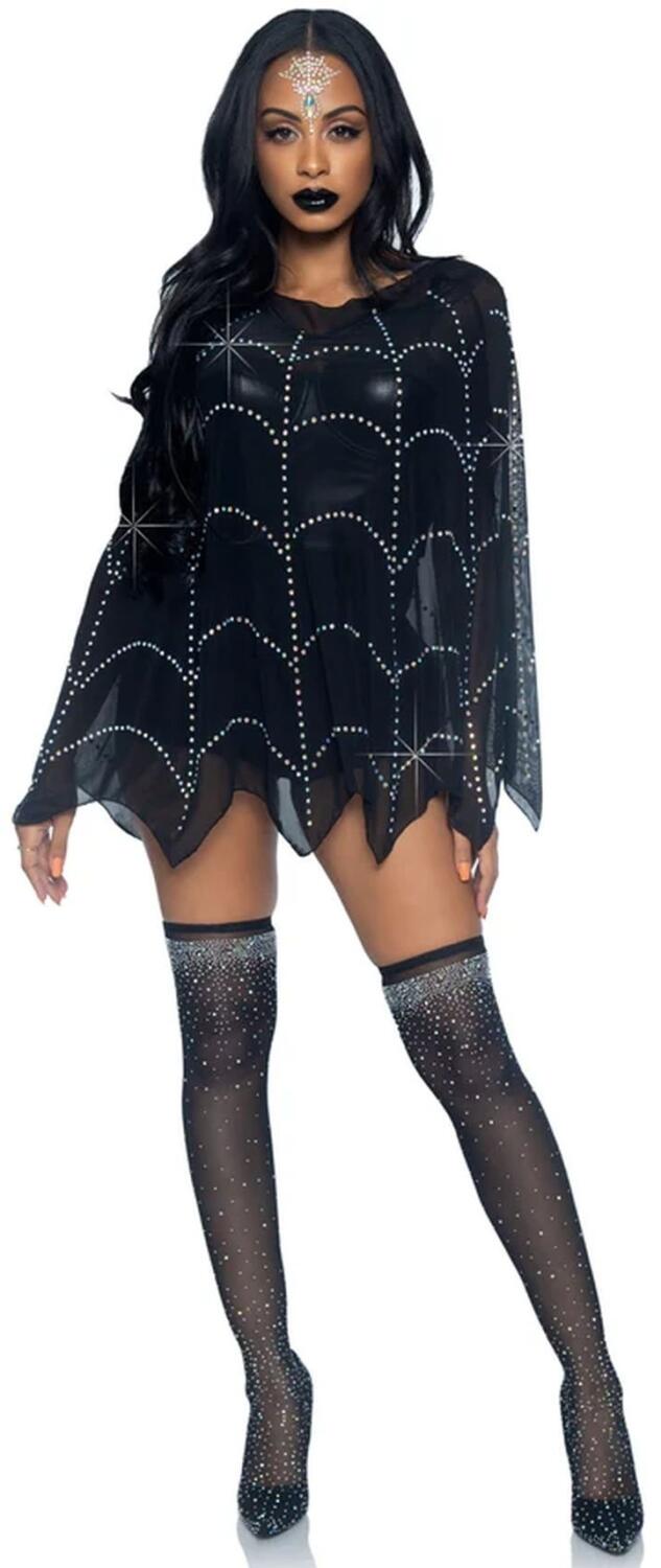 Leg Avenue Karneval Halloween Poncho Strass Spinne