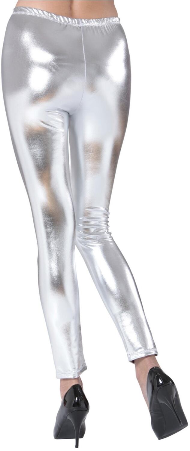 Widmann Karneval Damen Leggings silber