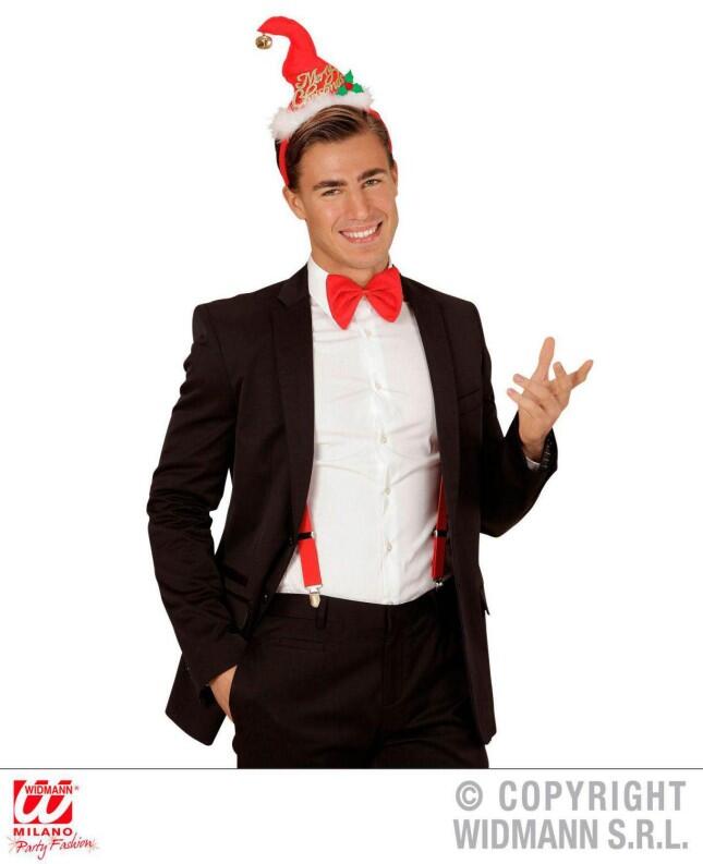 Weihnachten Haarreif Mini-Weihnachtshut mit Glöckchen und Fliege