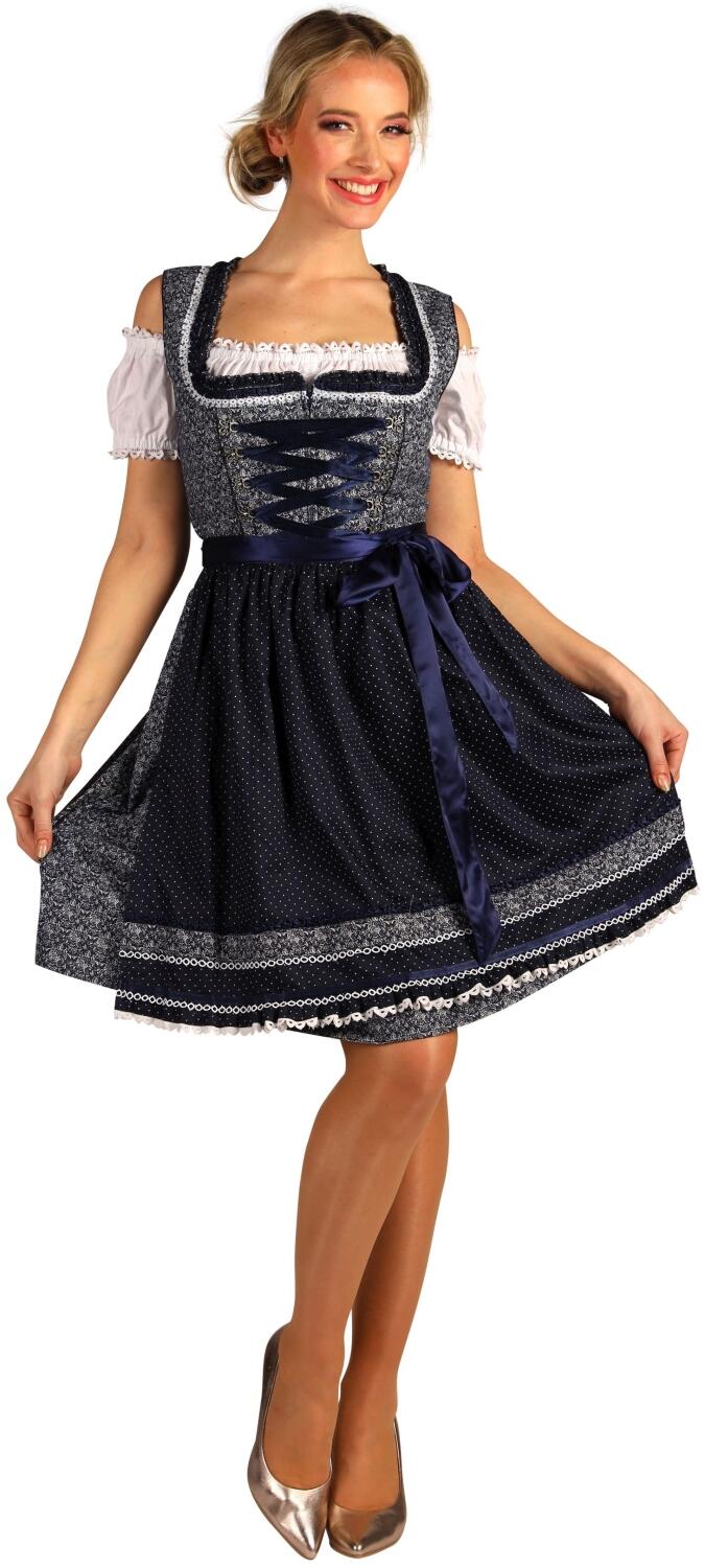Thetru Oktoberfest Damen Dirndl-Kleid Katja blau weiß