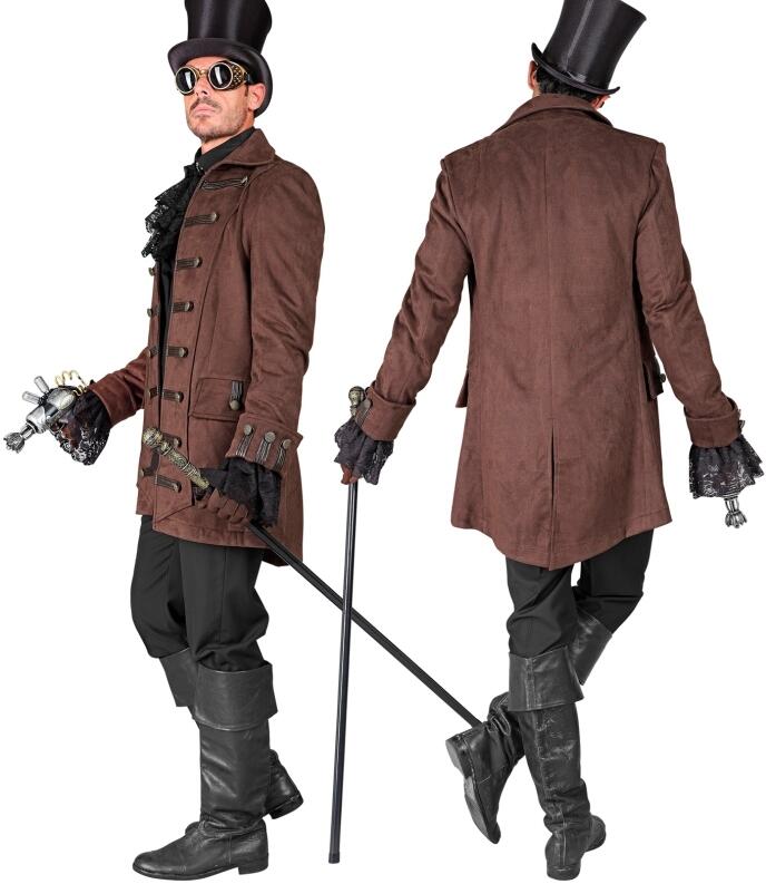 Karneval Herren Kostüm Jacke Historischer Mantel braun