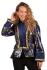 Thetru Karneval Damen Kostüm Jacke Pailletten Karo blau