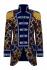 Thetru Karneval Herren Kostüm Jacke Pailletten Wave blau