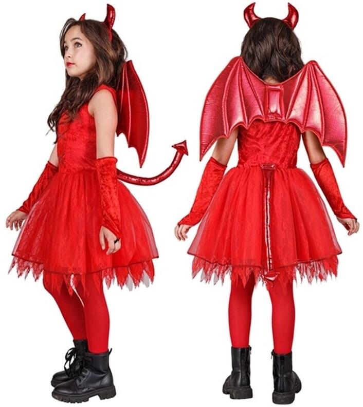 Karneval Halloween Mädchen Kostüm Teufelin Kira