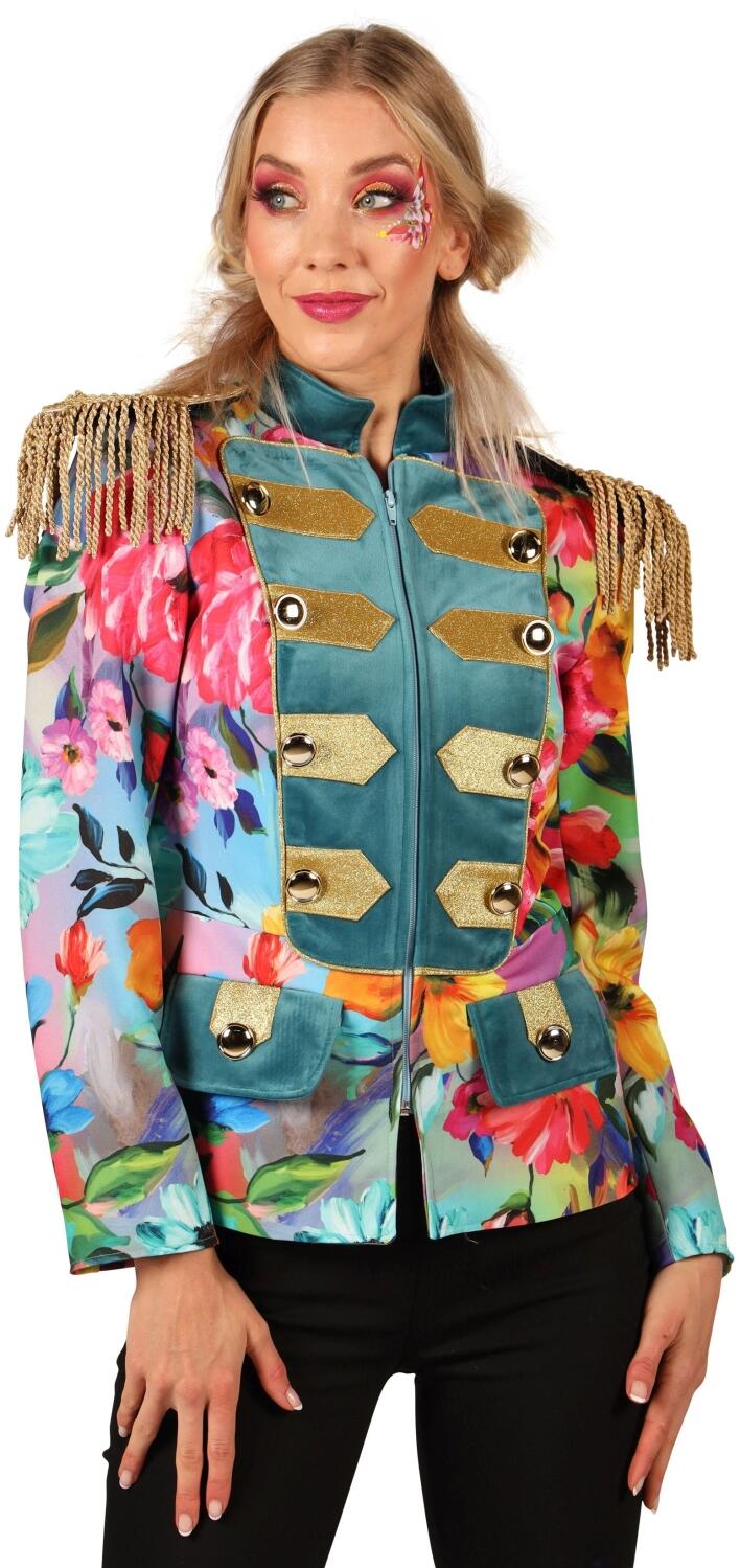 Thetru Karneval Damen Kost&uuml;m Jacke Color Queen Flowers