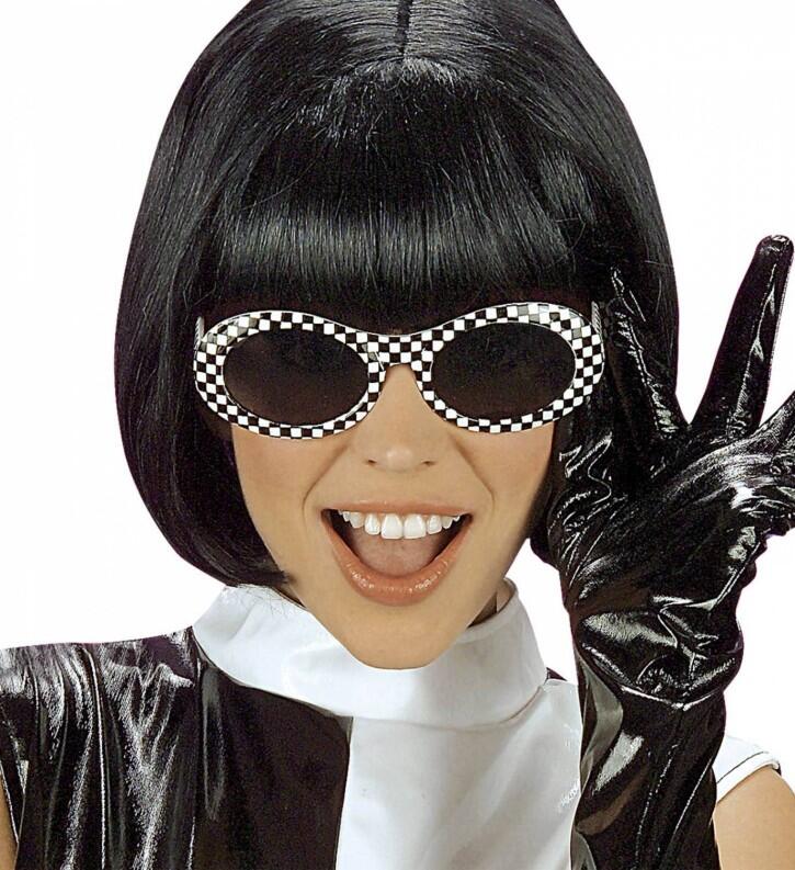 Karneval 60er Brille kariert