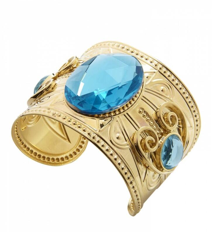 Karneval Goldener Armreif mit blauen Steinen