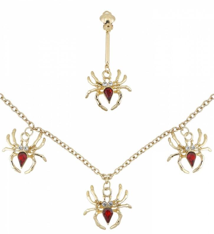 Karneval Halloween Schmuck Set Spinnenfrau