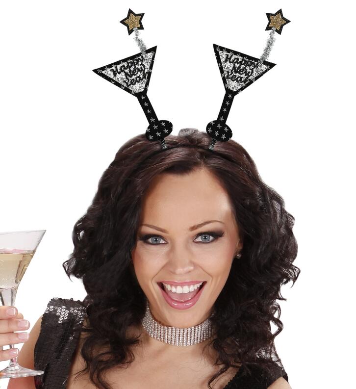 Haarreif Glitter Happy New Year Cocktail