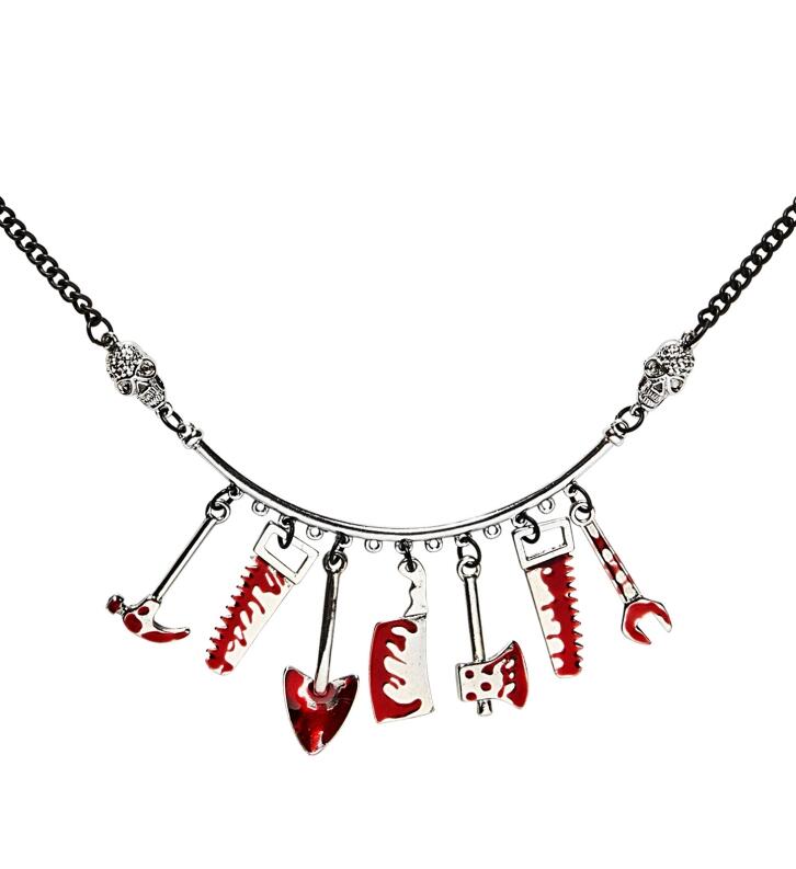 Halloween Karneval Hals-Kette Blutiges Werkzeug