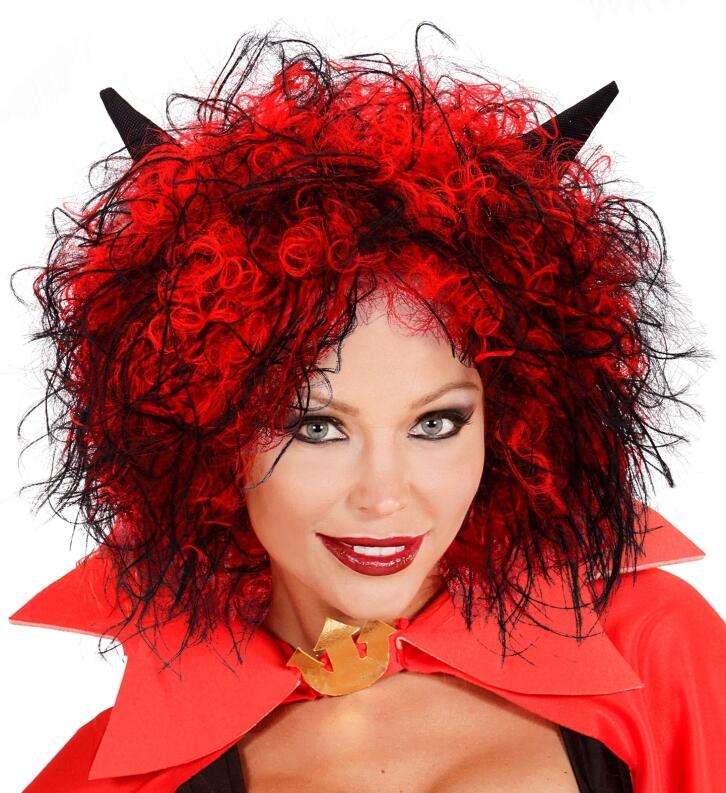 Widmann Karneval Halloween Perücke Teufel