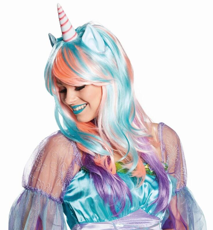 Karneval Damen Perücke Einhorn Magic Unicorn
