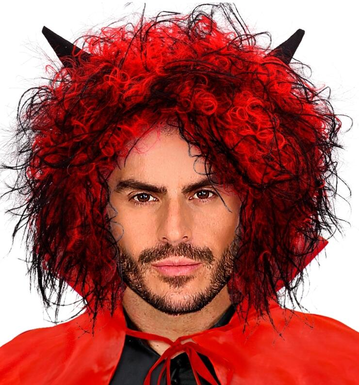 Widmann Karneval Halloween Perücke Teufel