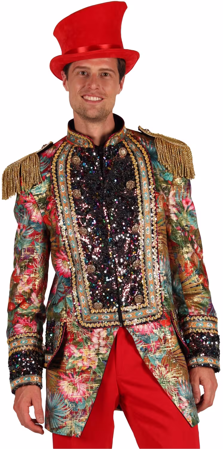 Thetru Karneval Herren Kost&uuml;m Jacke Frack Carnevale Fiesta rot