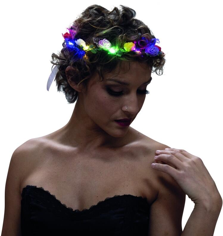 Karneval Blumenkranz mit LED bunt