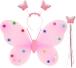 Widmann Karneval Flügel und Haarreif Schmetterling rosa