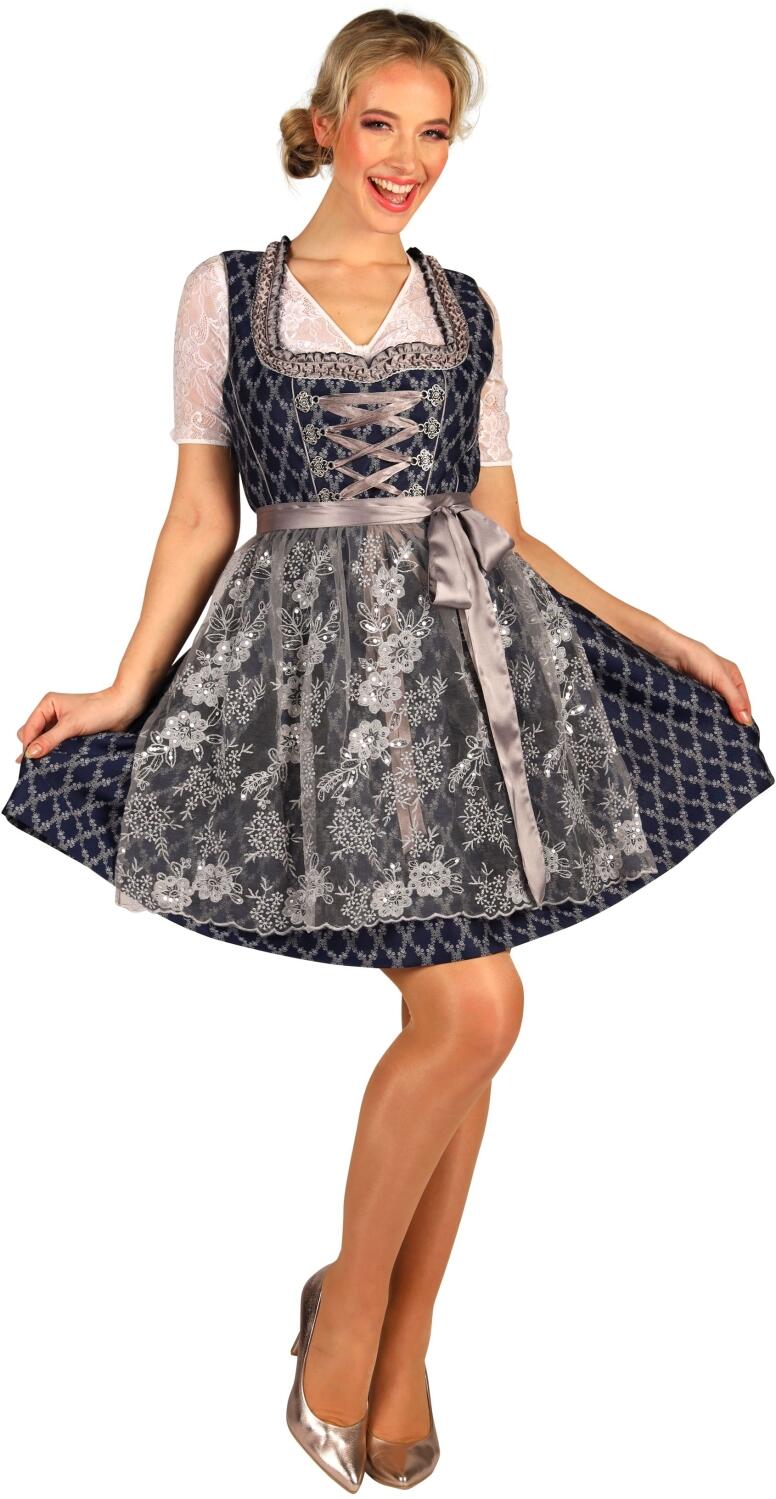 Thetru Oktoberfest Damen Dirndl-Kleid Victoria blau silber