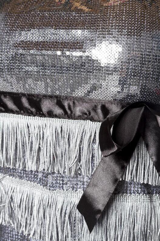 Karneval Damen Kostüm Charleston silber