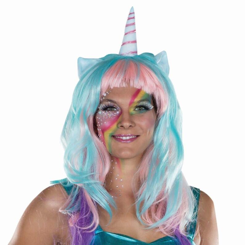 Karneval Damen Perücke Einhorn Magic Unicorn