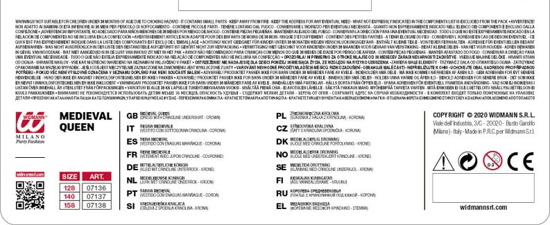 Karneval Mädchen Kostüm Mittelalter Königin