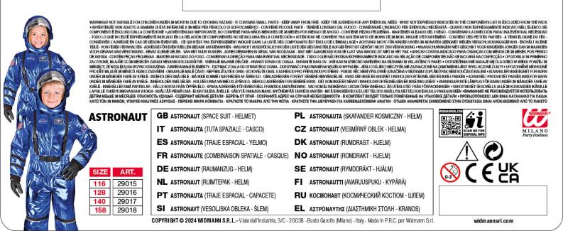 Karneval Fasching Kinder Kostüm Astronaut blau
