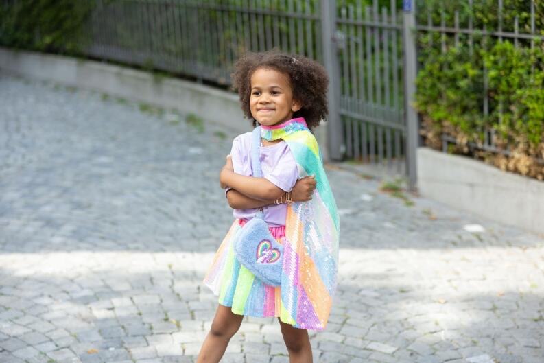 Great Pretenders Karneval Mädchen Rock Pailletten Stripy bunt