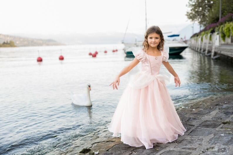 Karneval Mädchen Kostüm Prinzessin Antikes Ballkleid rosa