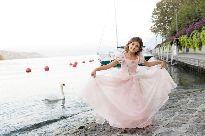 Karneval Mädchen Kostüm Prinzessin Antikes Ballkleid rosa