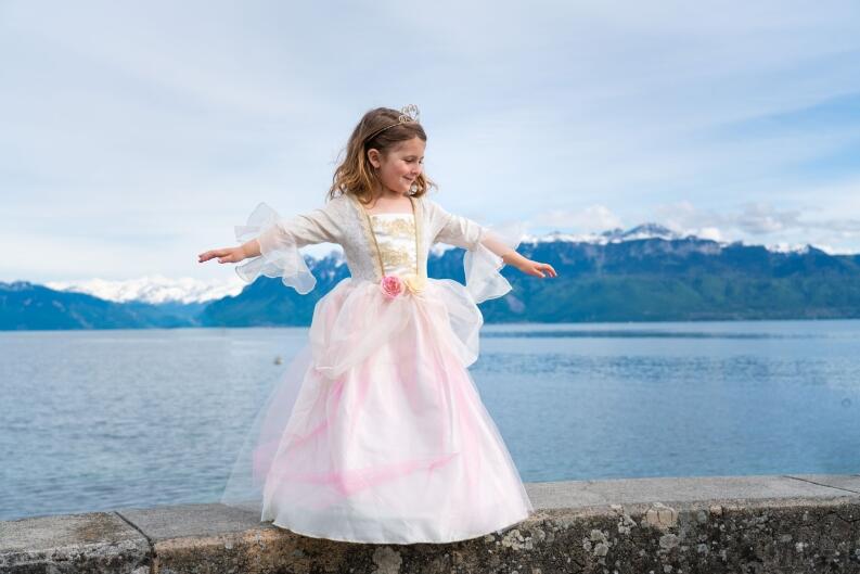 Karneval Mädchen Kostüm Prinzessin Golden Rose