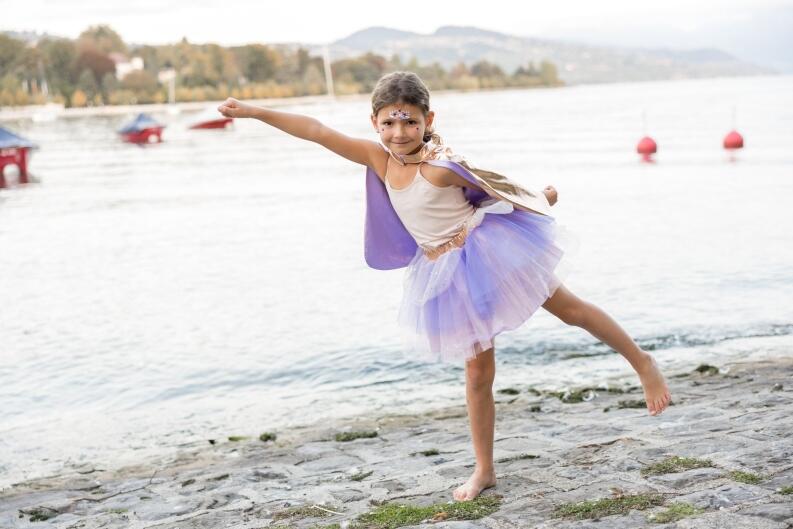Karneval Mädchen Kostüm Super-Duper-Tutu gold lila lifestyle