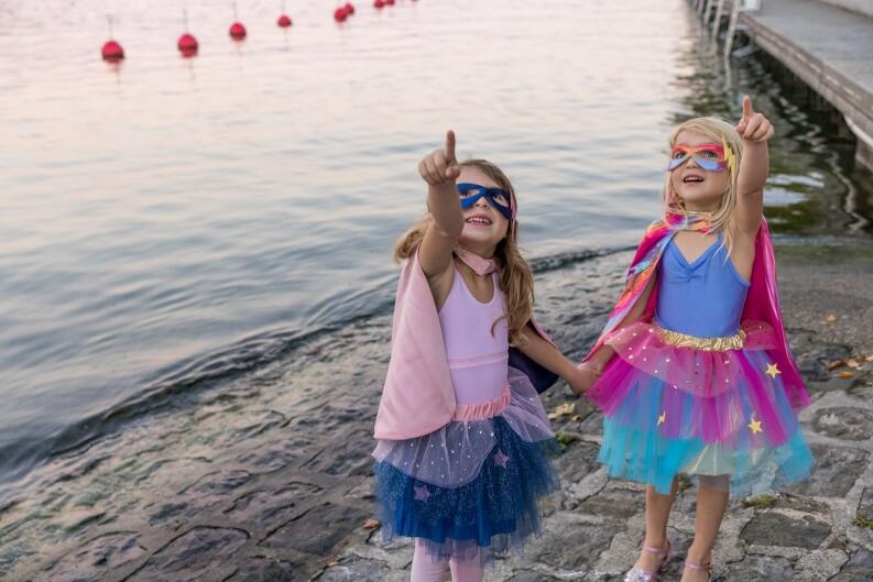 Karneval Mädchen Kostüm Super-Duper blau