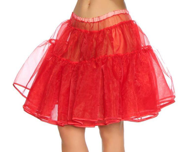 Karneval Damen Petticoat Organza rot
