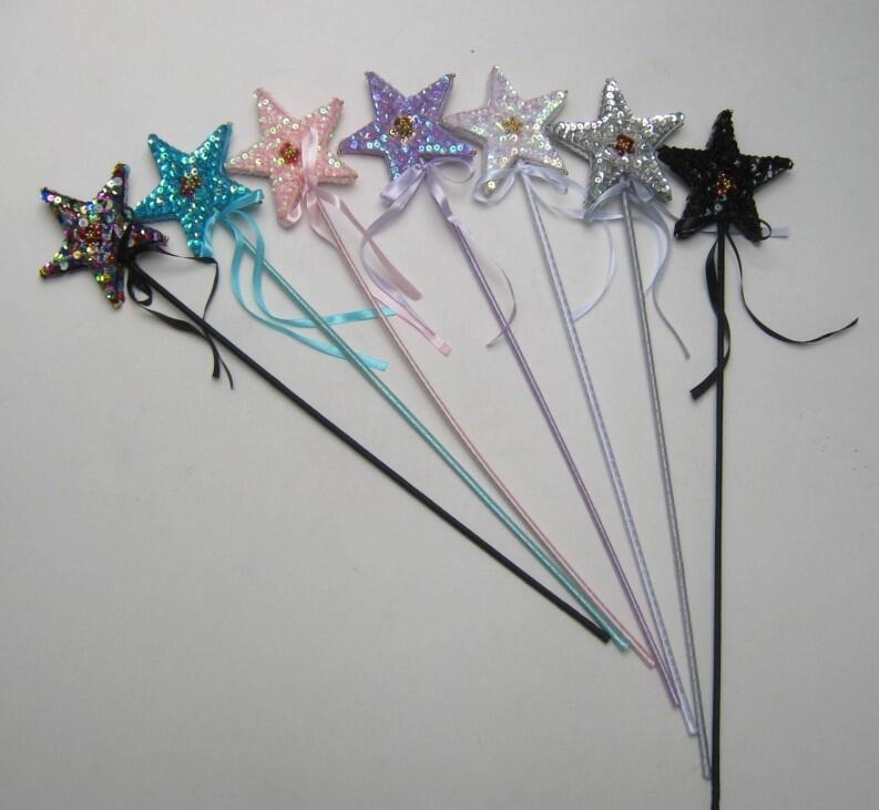 Karneval Feenstab Zauberstab Pailletten Farbwahl