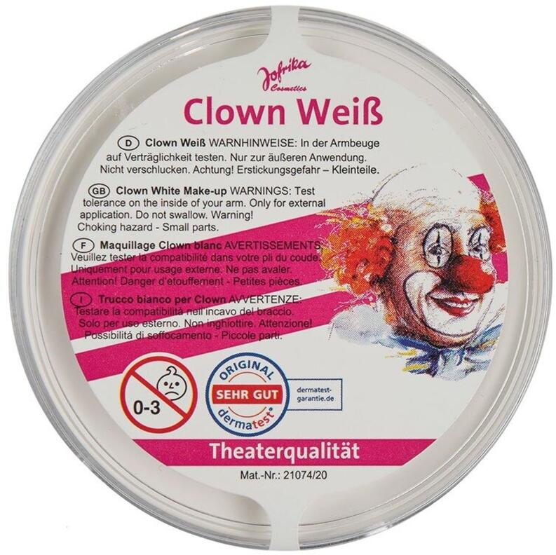 Jofrika Karneval Halloween Clown Weiß