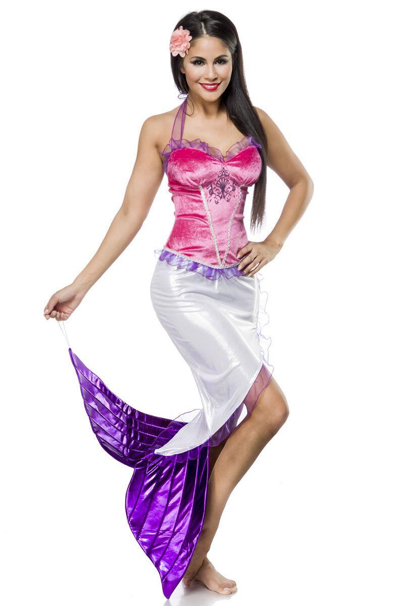 Atixo Karneval Damen Kostüm Meerjungfrau pink