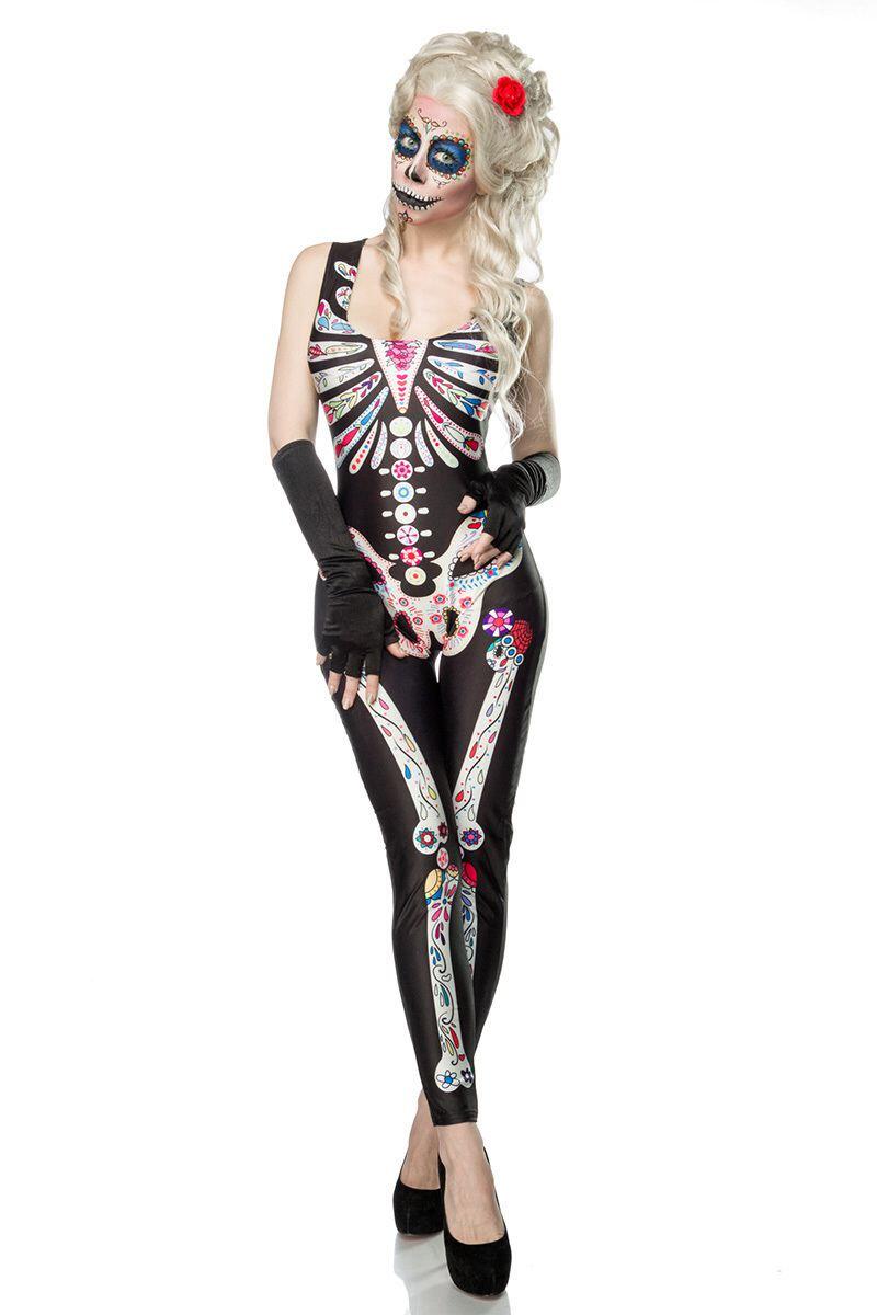 Karneval Halloween Damen Kostüm Mexikanisches Skelett