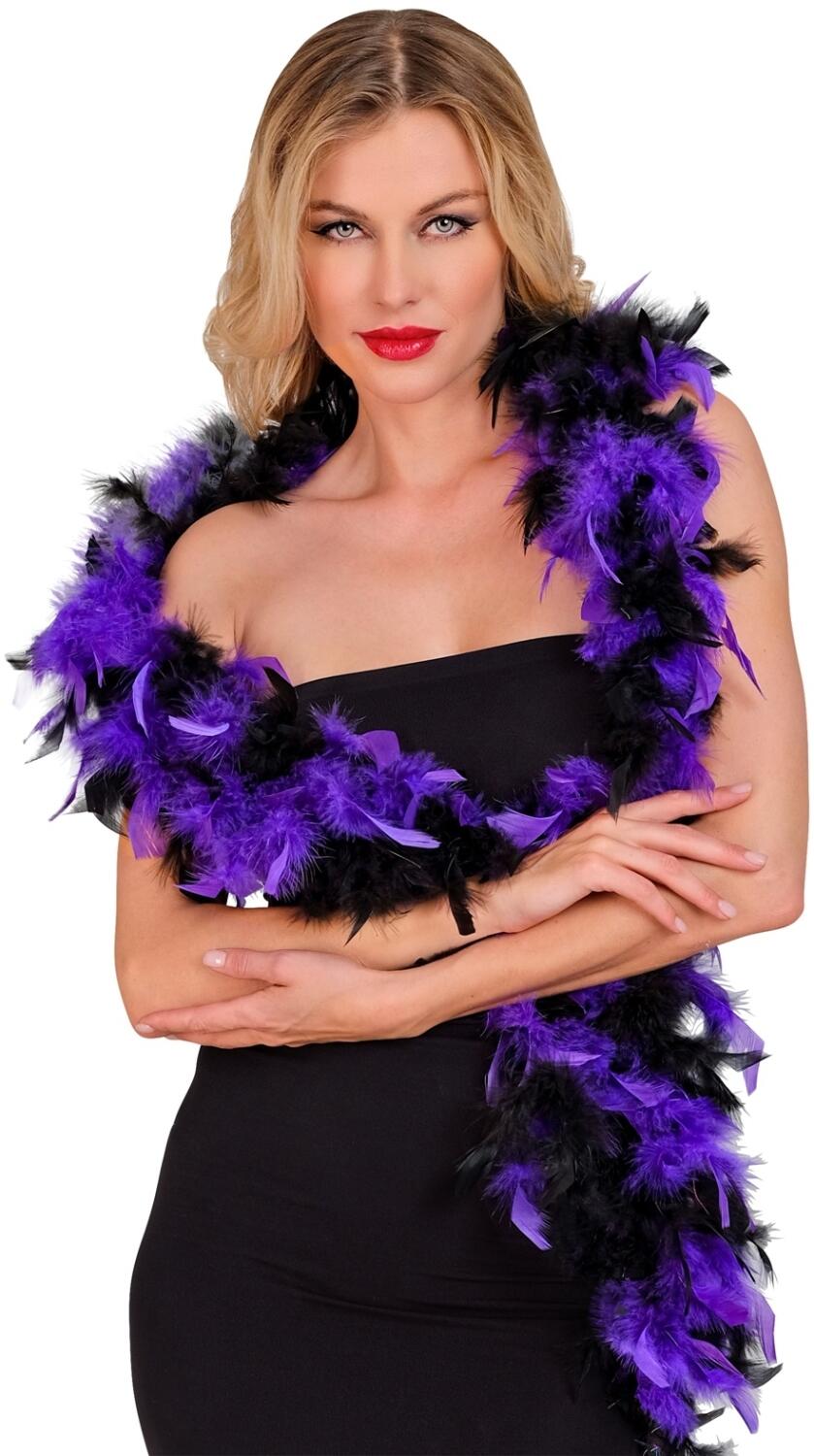 Widmann Karneval Federboa schwarz violett