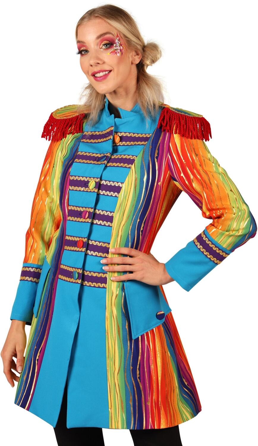 Thetru Karneval Damen Kost&uuml;m Jacke Frack Rainbow Gold
