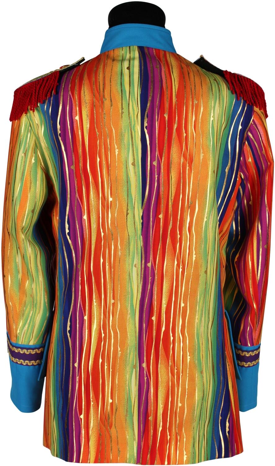 Thetru Karneval Damen Kostüm Jacke Frack Rainbow Gold