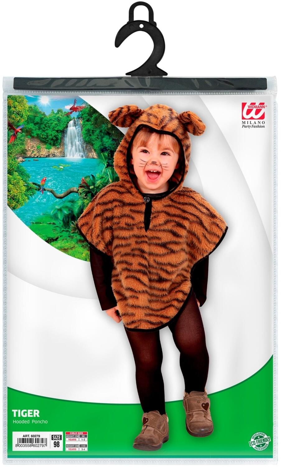 Widmann Karneval Kinder Kostüm Tiger Poncho